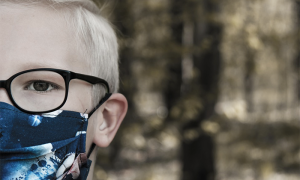 bambino mascherina blu