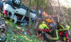 fuoristrada cappottato bosco