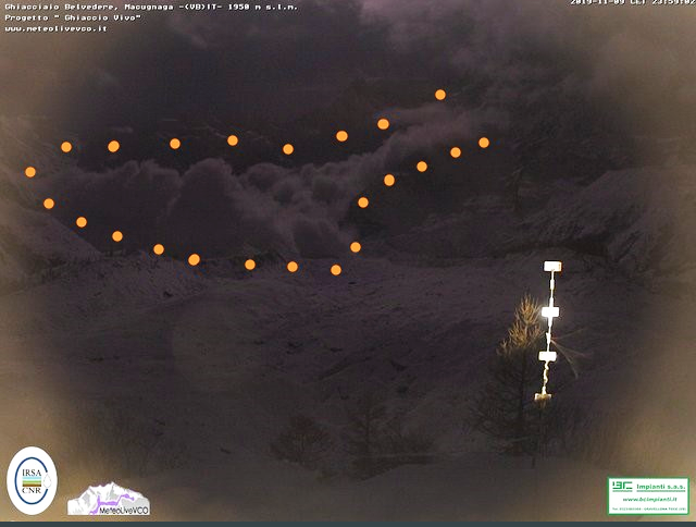 valanga notturna rosa